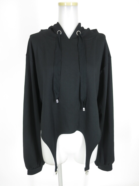 DISTURBIA ガーター付きプルオーバーパーカー