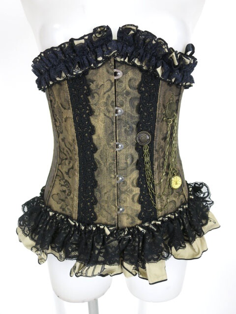 Tranquil & Muse レース付きジャガードコルセット