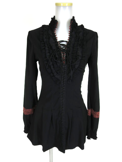 OZZ ONESTE フリル付きプルオーバーチュニックブラウス