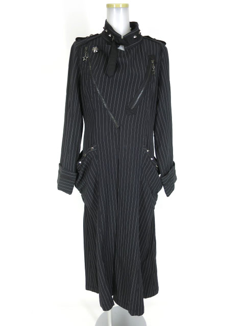 ALGONQUINS ストライプ柄 ミリタリーレースアップコート