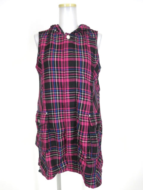 ALGONQUINS チェック柄ノースリーブワンピースジャケット