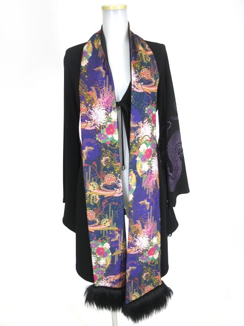 Qutie Frash ストール襟着物ロングカーディガン