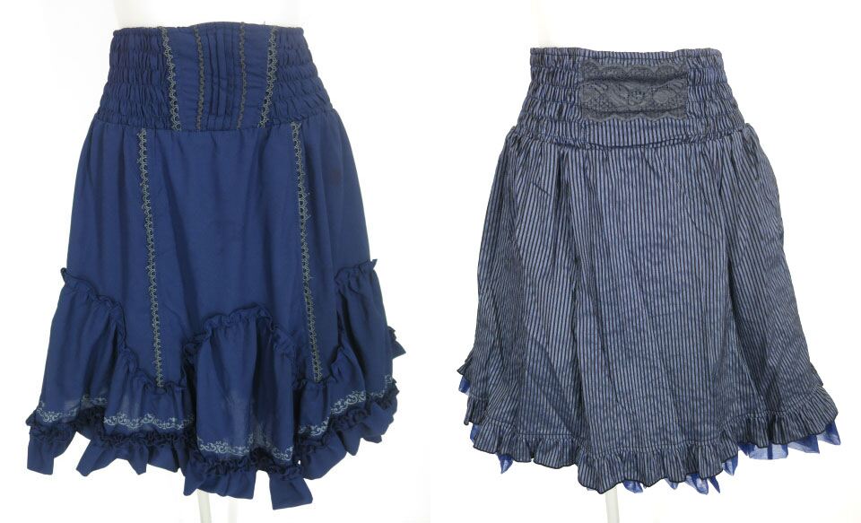 Ozz Croce ストライプリバーシブルボリュームスカート