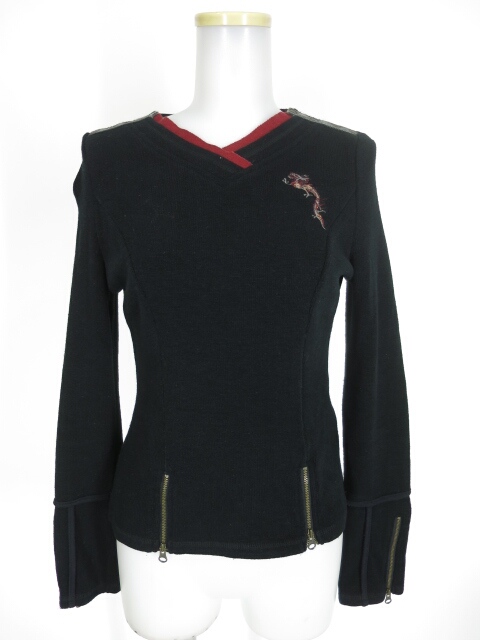 Ozz On hikozoh 龍刺繍入りニットプルオーバー