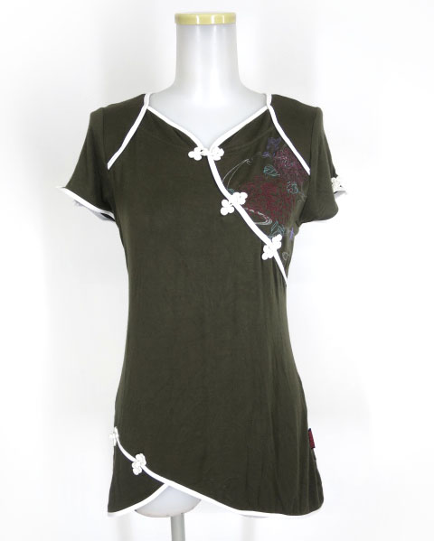 OZZ ONESTE チャイナ半袖チュニックカットソー