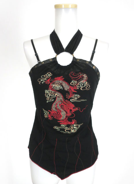 Ozz On hikozoh 龍刺繍入り ホルター付きキャミソール