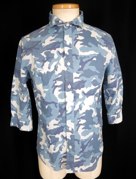 BLACK by VANQUISH 迷彩七分袖リネンシャツ