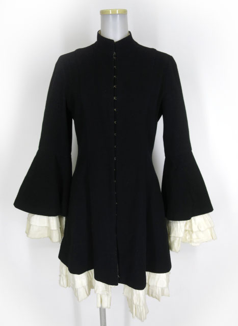 alice auaa ガーゼフリル付きフレア袖ウールワンピースコート