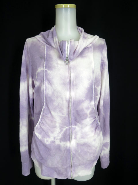 gouk ムラ染めシースルーニットジップアップブルゾン