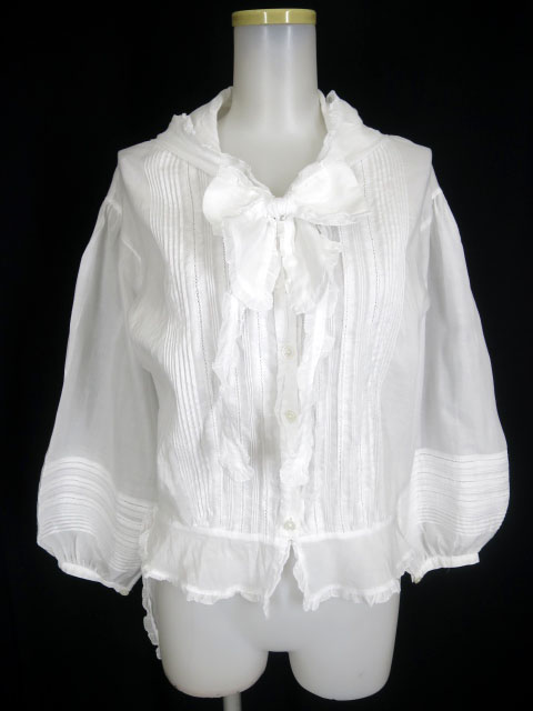 PINK HOUSE フード付き後ろロングピンタックブラウス