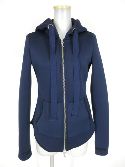 Rozen Kavalier バック刺繍入りリブ切替ジップパーカー