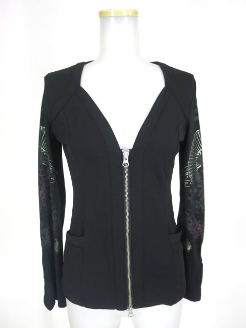 OZZ ONESTE 扇子プリントジップカーディガン