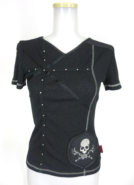 Ozz On hikozoh スカルワッペン半袖カットソー