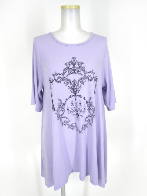 Rozen Kavalier シャンデリアプリント半袖ニットプルオーバー