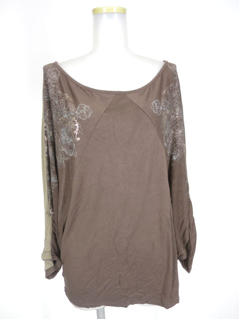 Rozen Kavalier ローズプリントドルマンカットソー