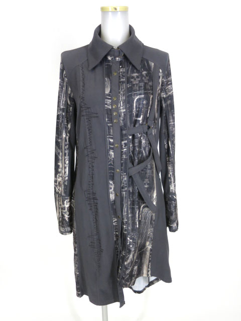 Ozz Croce サイバー柄切替シャツワンピース