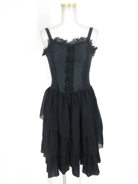 ATELIER PIERROT シャンタン切替シフォンフリルワンピース