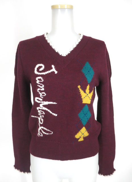 Jane Marple アーガイルVネックニットセーター