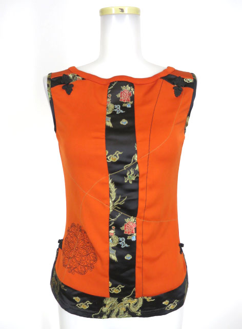 Ozz On hikozoh チャイナノースリーブカットソー