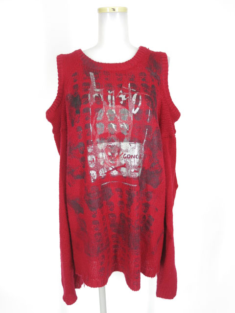 h.NAOTO 肩開きニットセーター