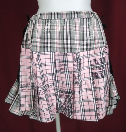 h.ANARCHY レースフラップ付きチェック柄スカート