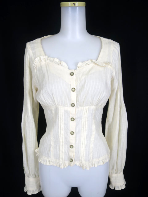 Victorian maiden ジャガードストライプブラウス