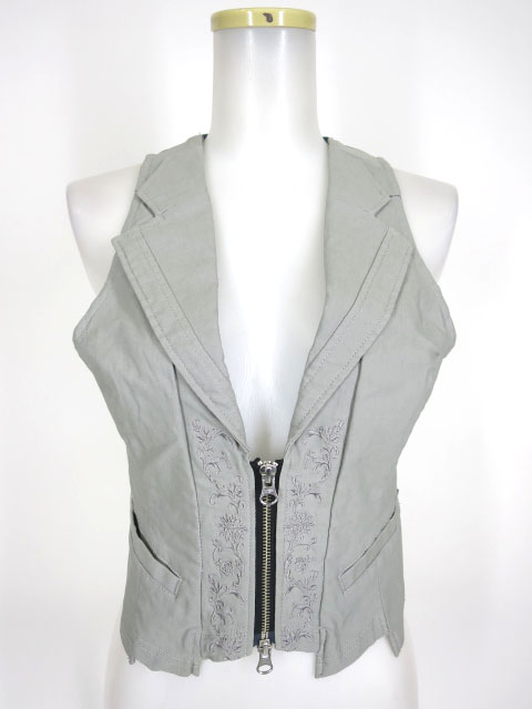 OZZ ONESTE 刺繍入りジップベスト