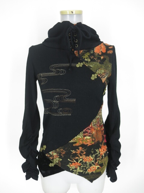 Ozz On 和柄切替ニットプルオーバー