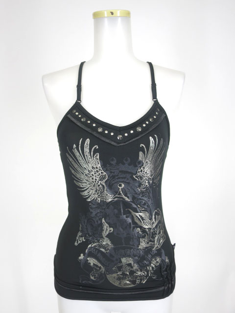 OZZ ANGELO エンブレムプリントキャミソール