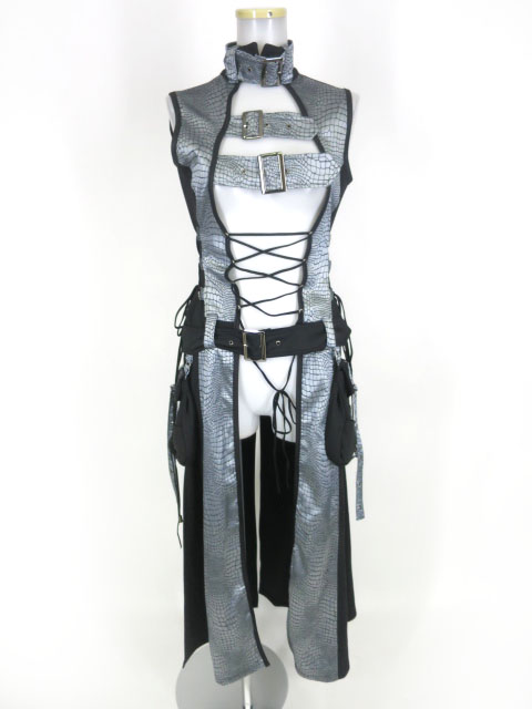 Qutie Frash パイソン柄切替ロングベスト