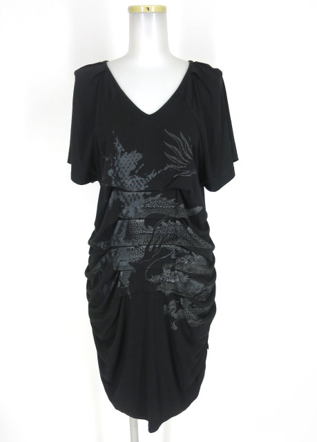 Ozz Croce 龍プリント タック入りカットソー