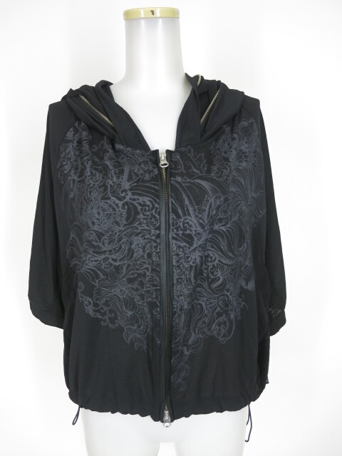 Ozz Croce ドルマン半袖ジップパーカー