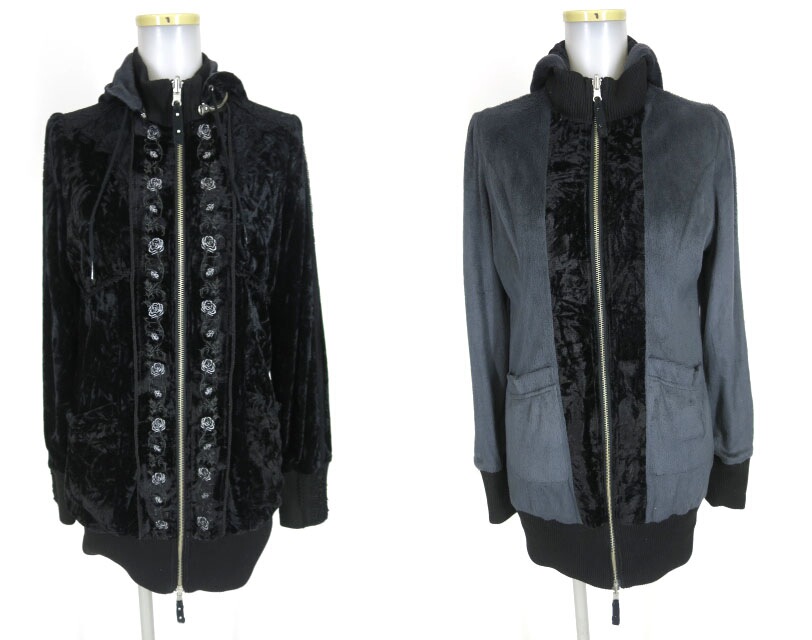 Ozz Croce ベロアリバーシブルジップアップブルゾン