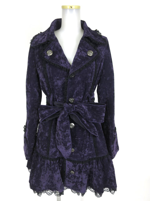 ALGONQUINS チェック柄ライナー付きベロアコート