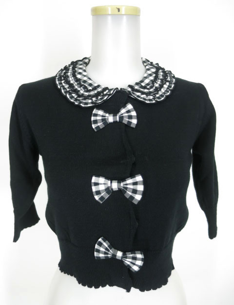 Shirley Temple ギンガム衿カーディガン