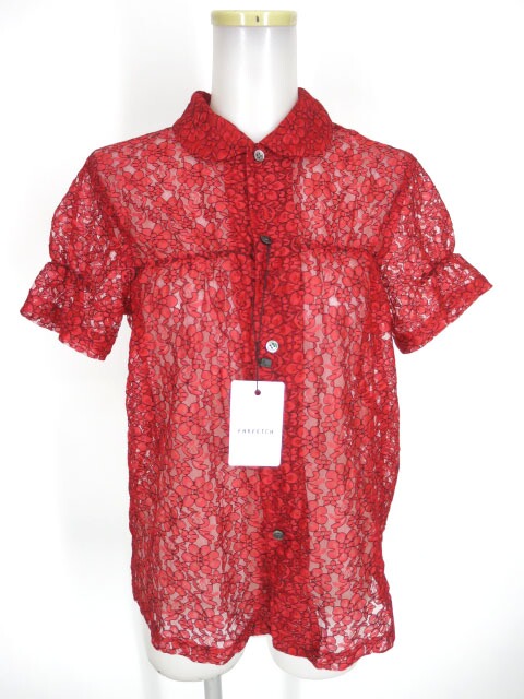 COMME des GARCONS GIRL フローラルレース半袖ブラウス