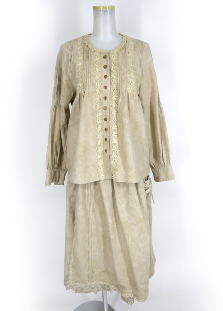 STREET ORGAN エプロン付きロングスカート&ピンタックブラウス セット