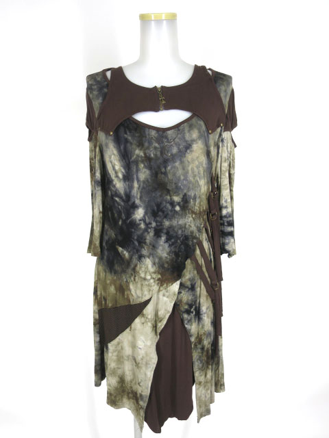 Ozz Croce ムラ染め半袖カットワンピース