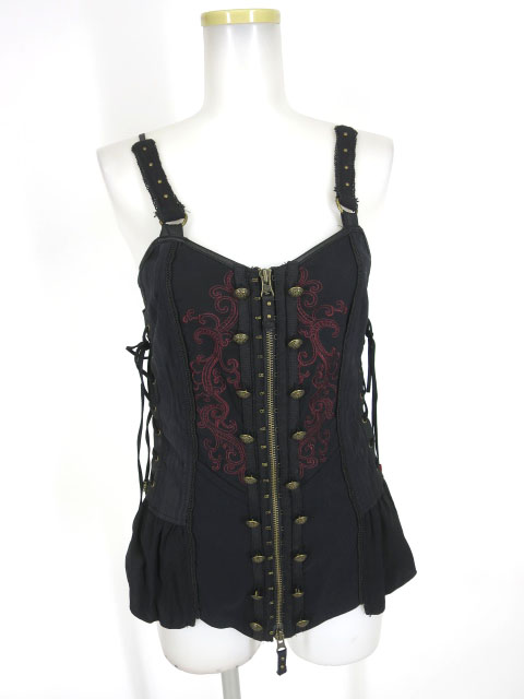 Ozz Croce フロントジップビスチェ