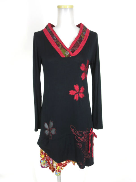 gouk 着物襟長袖チュニック