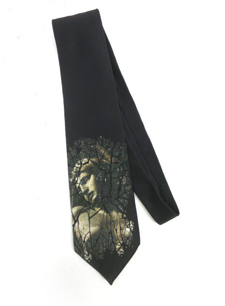Jean Paul GAULTIER HOMME ひび割れ石像プリントネクタイ