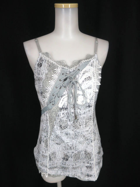 OZZ ANGELO レース付き総柄キャミソール