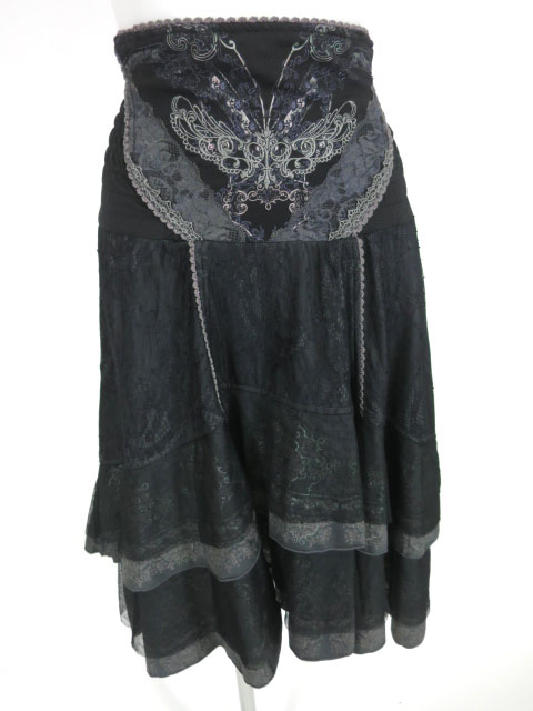 OZZ ANGELO レース重ね後ろロング2wayスカート