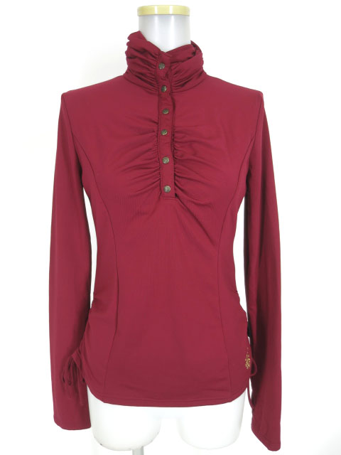 OZZ ONESTE ローズ刺繍入りハイネック長袖カットソー