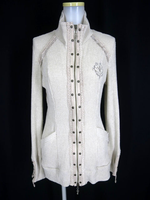 Rozen Kavalier ジップアップリブニットカーディガン