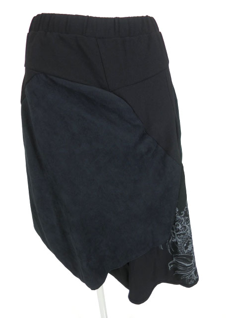 Ozz Croce ゴシック柄プリントアシンメトリースカート