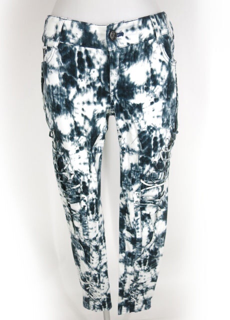 Ozz Croce ムラ染め柄スリムパンツ