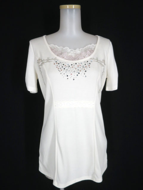 OZZ ANGELO ラインストーン付き半袖カットソー