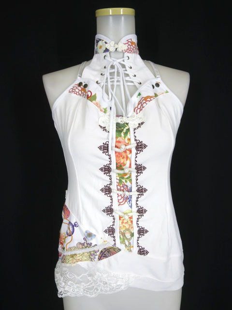 OZZ ONESTE 和チャイナ柄キャミソール