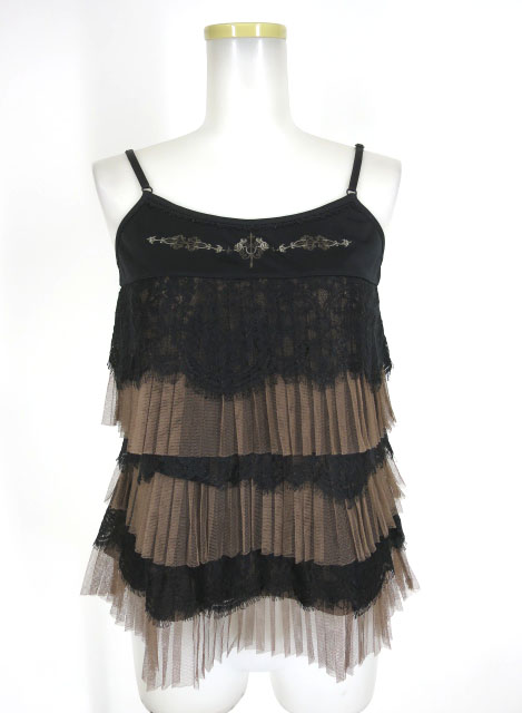 Rozen Kavalier チュールプリーツ付きキャミソール